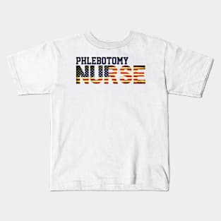 American Phlebotomy Nurse USA Flag, Medical laboratory Department, Nursing Student Kids T-Shirt